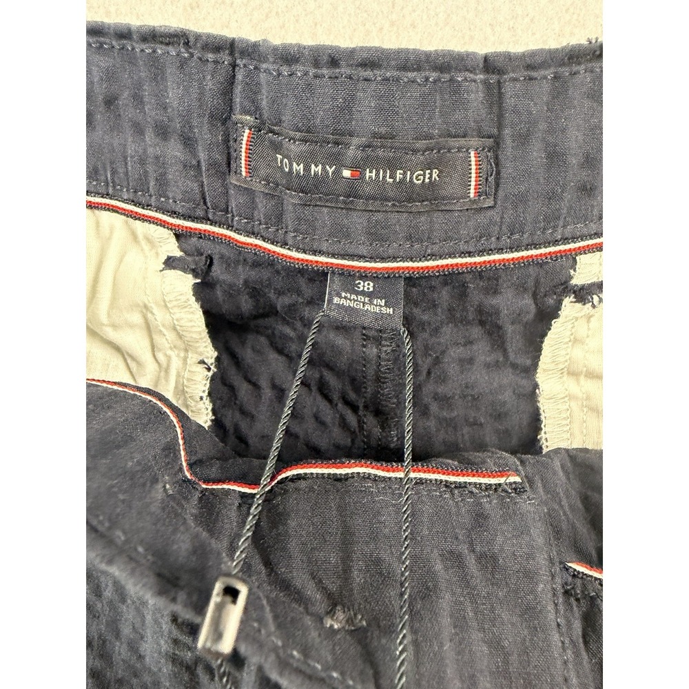 Tommy Hilfiger Men's Seersucker Flat Front ShortsSize 38 Navy Blue Resortwear - Picture 3 of 7